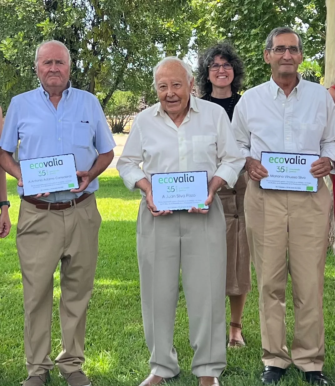 Homenajeados en el 35 aniversario de Ecovalia