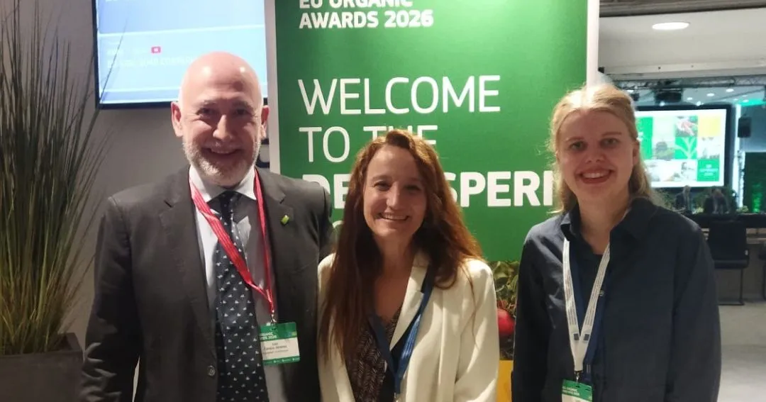 Directora de la oficina de Ecovalia en Bruselas durante el evento de los European Organic Awards