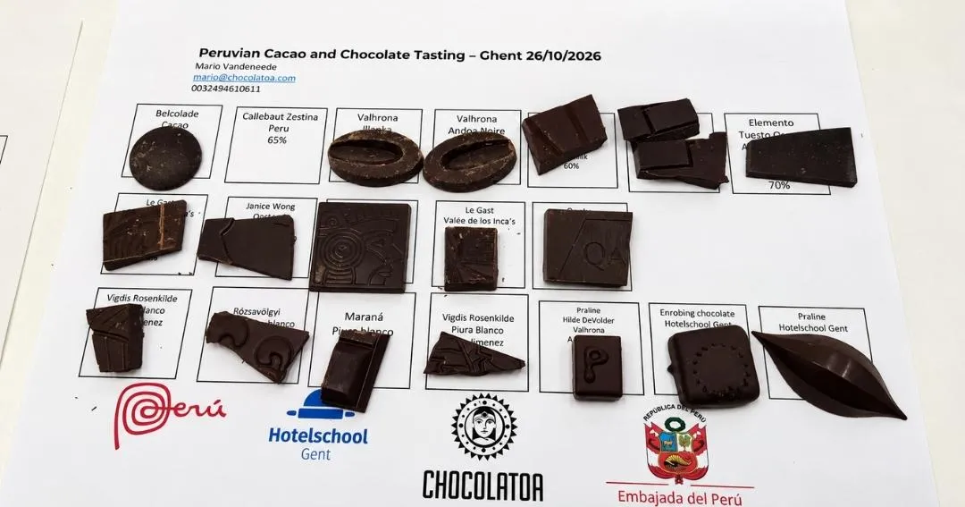 Cacao orgánico de Perú presentado en el evento de Gante